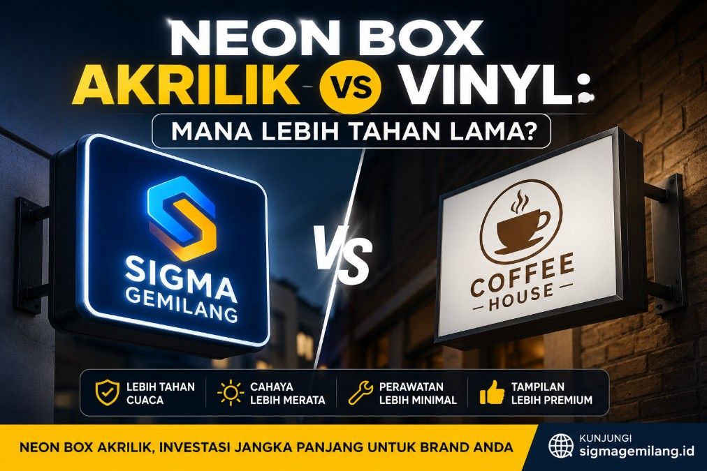 Neon Box Akrilik vs Vinyl: Mana Lebih Tahan Lama?