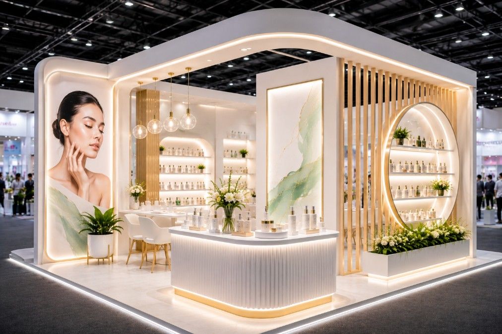 Vendor Booth Cosmobeauté Indonesia dengan Desain Premium
