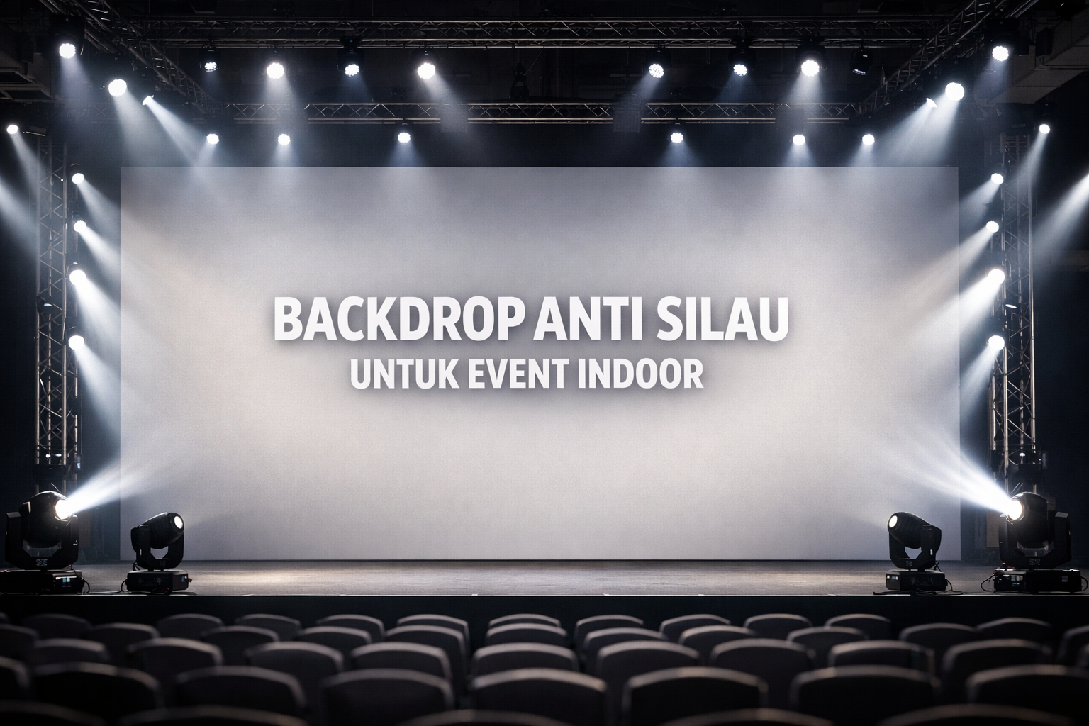 Backdrop Event Anti Silau untuk Indoor dengan Lighting Kuat