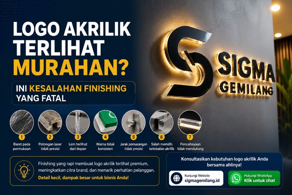 Logo Akrilik Terlihat Murahan? Ini Kesalahan Fatal Finishing