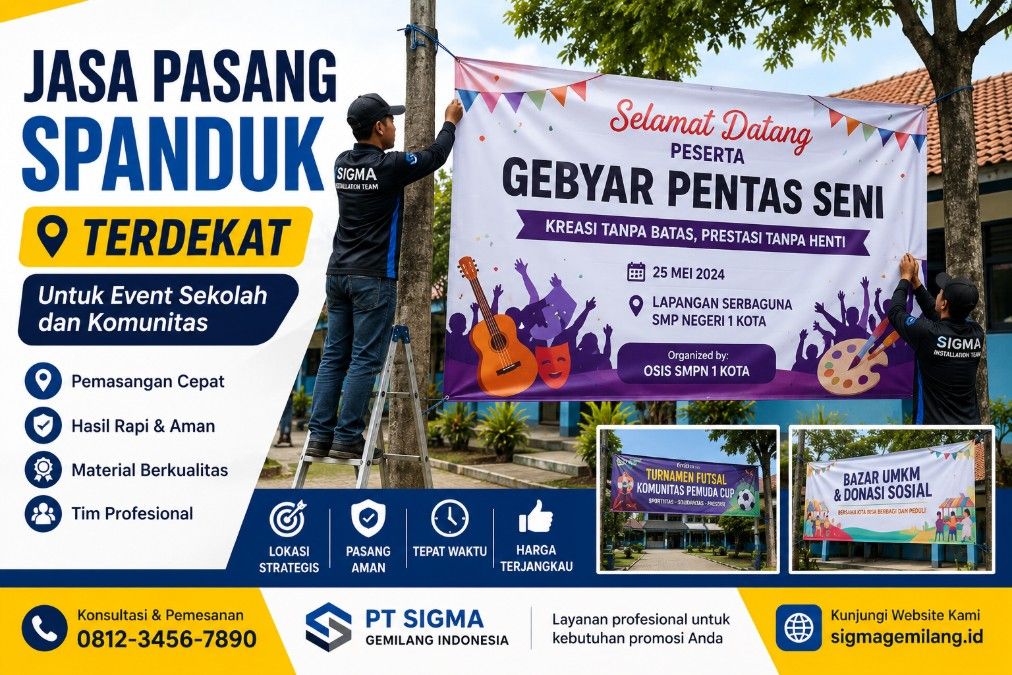 Jasa Pasang Spanduk Terdekat untuk Sekolah  & Komunitas