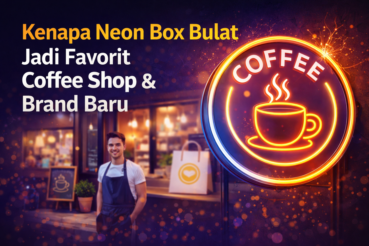 Kenapa Neon Box Bulat Jadi Favorit Coffee Shop & Brand Baru?
